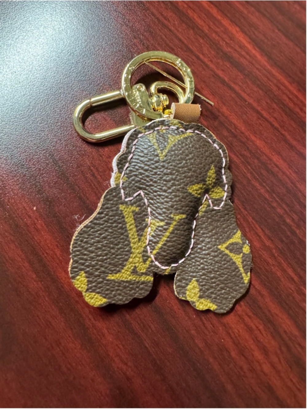 Handmade Upcycled Designer Canvas Poodle Bag Charm Keychain | OOAK | COA Include - Picture 4 of 5
